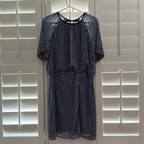 REISS Heidi Knot Waist Diamond Print Dress (NWT) - Picture 3 of 8
